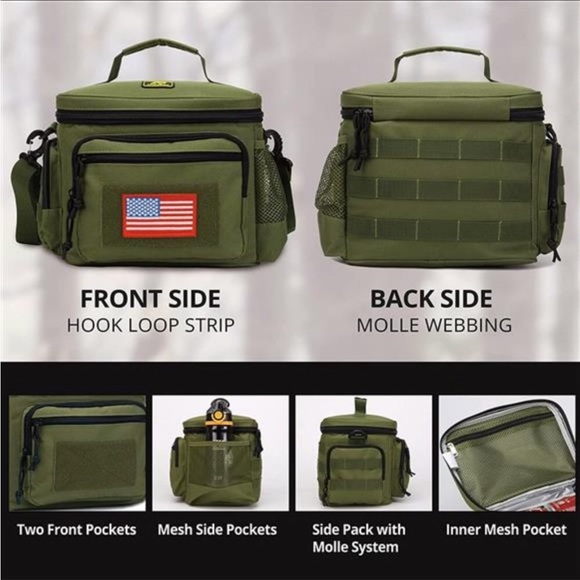 Lunch box tactical Bag Webbing Leakproof Insulated Large Lunch Bag - Picture 4 of 7